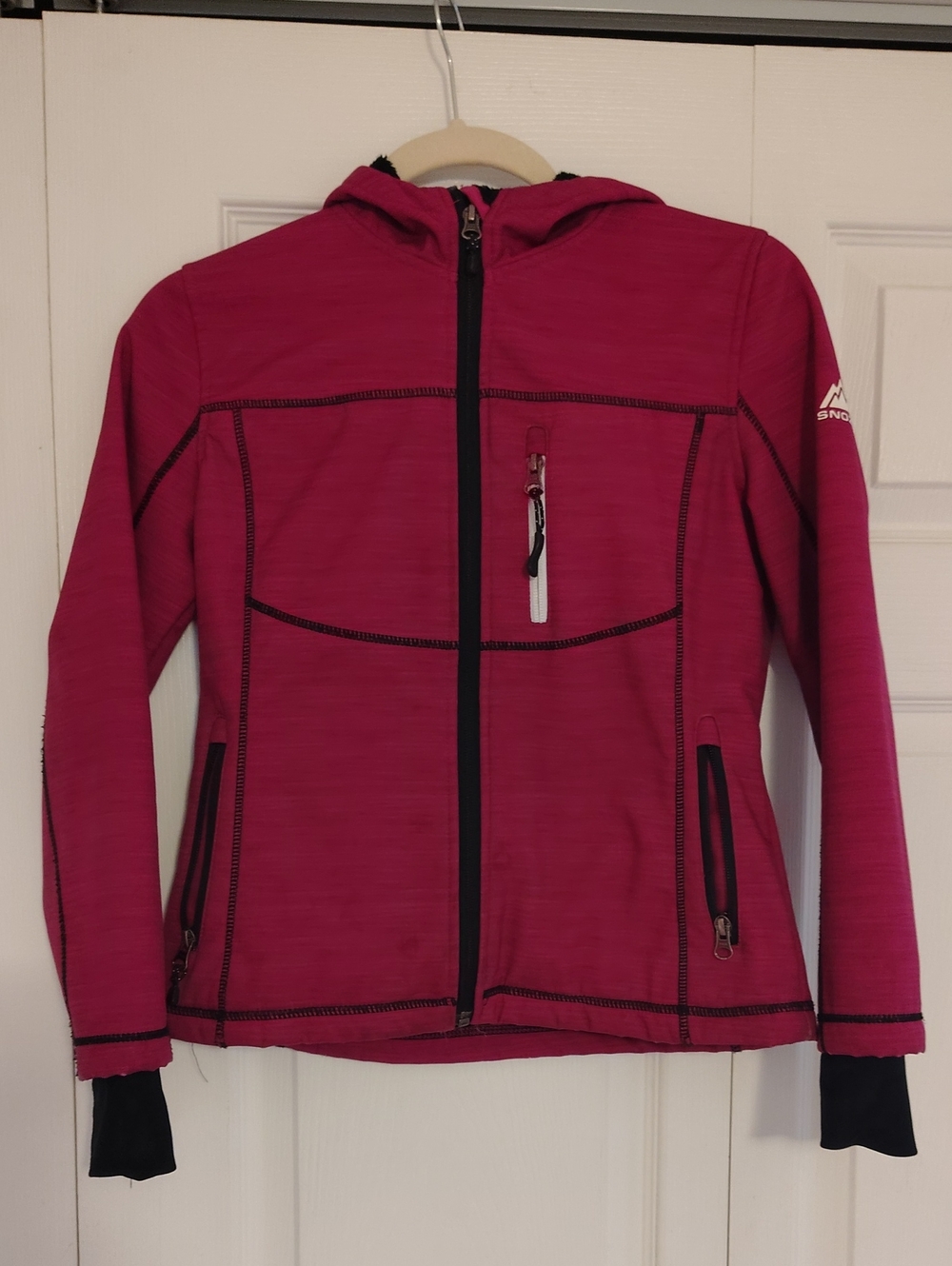 Snozu Magenta Hooded Softshell Ski Jacket